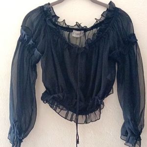 Lioness Sheer Black Top- Women's M, Medium